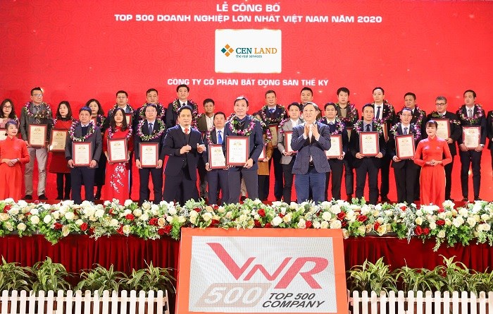 Cen Land được vinh danh Top 500 công ty lớn nhất Việt Nam năm 2020.