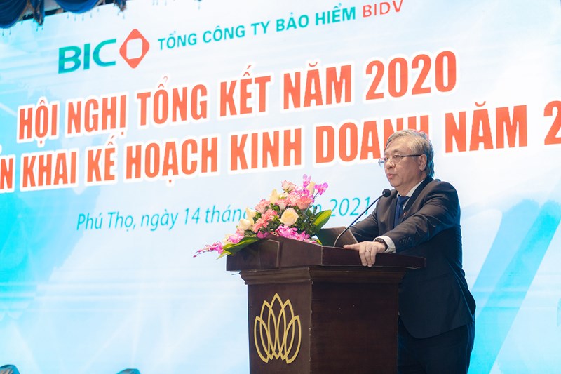 Ông Trần Xuân Hoàng - Ủy viên HĐQT BIDV, Chủ tịch HĐQT BIC phát biểu chỉ đạo tại Hội nghị.