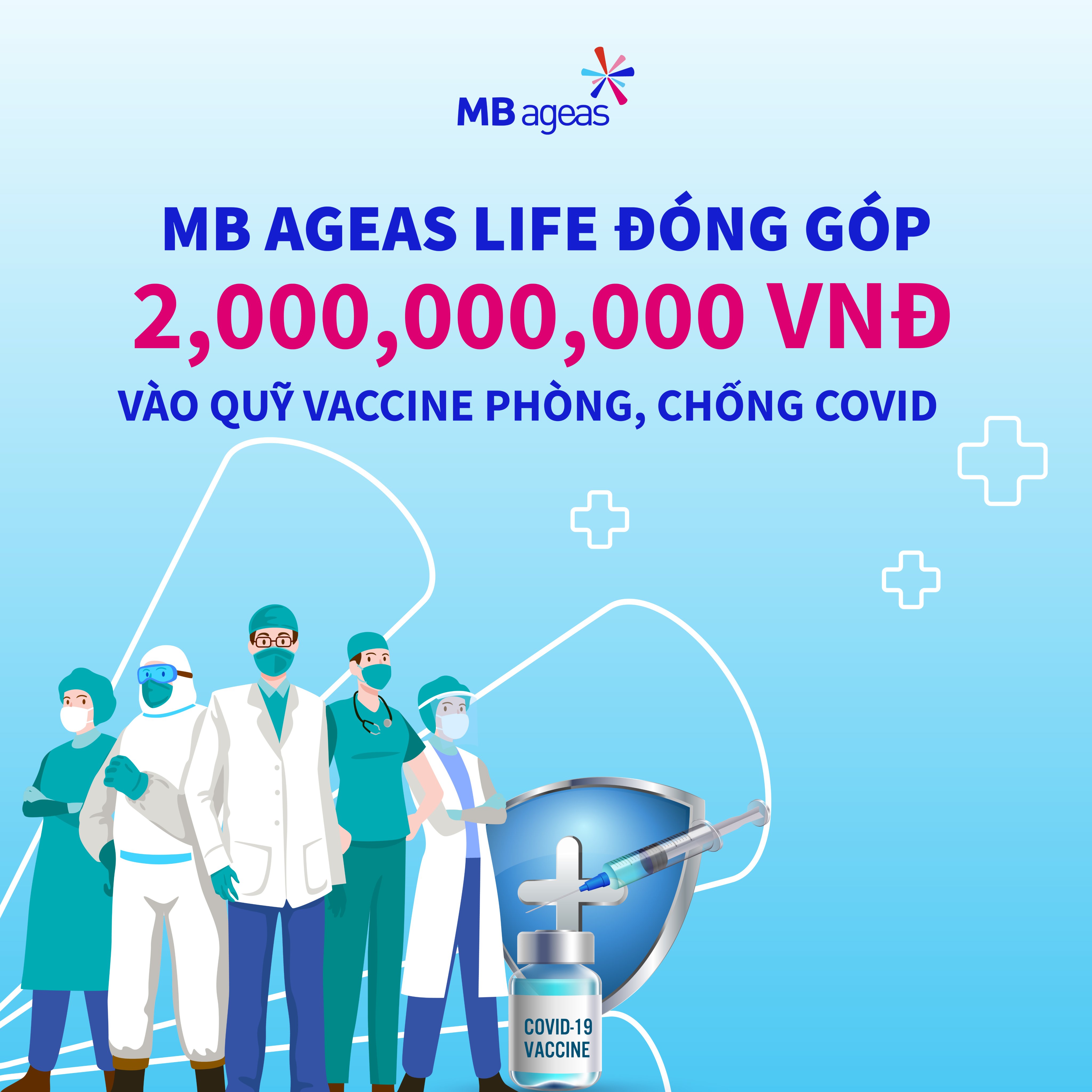 MB Ageas Life ủng hộ 2 tỷ đồng cho Quỹ vắc xin phòng, chống Covid-19.